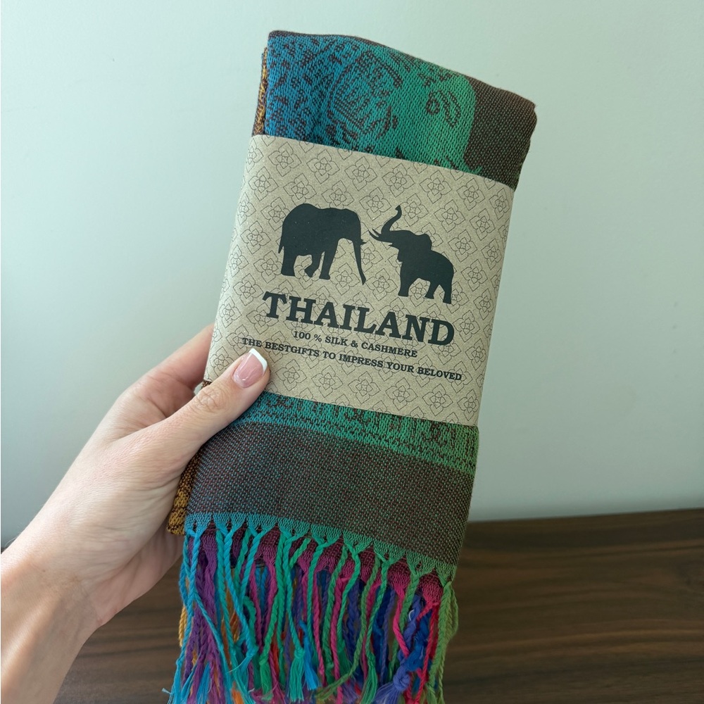 Colorful Silk and Cashmere Scarf